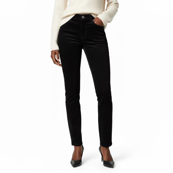 Loft Pinwale Corduroy Pants Womens 2 Black Skinny Stretc Soft Fall Clean Girl - Picture 1 of 7